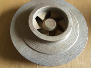 Laufrad aus Rotguss 5 gegossen in 3-D - Sanddruckform